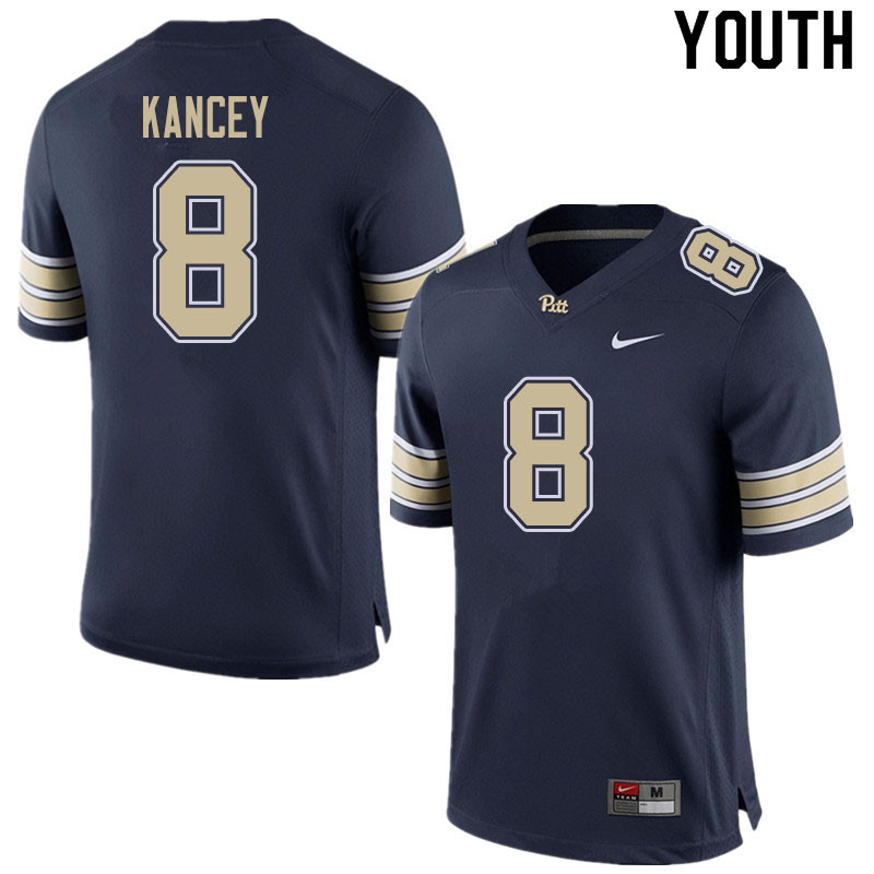 Youth #8 Calijah Kancey Pitt Panthers College Football Jerseys Sale-Home Navy